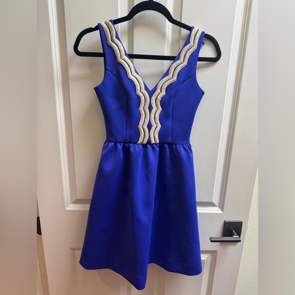 Lilly Pulitzer Blue and Gold Teen Dress
